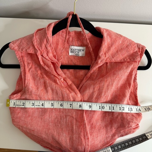 Matthew Bruch Vest with Triangle Linen Top - Red - Small - Picture 10 of 10